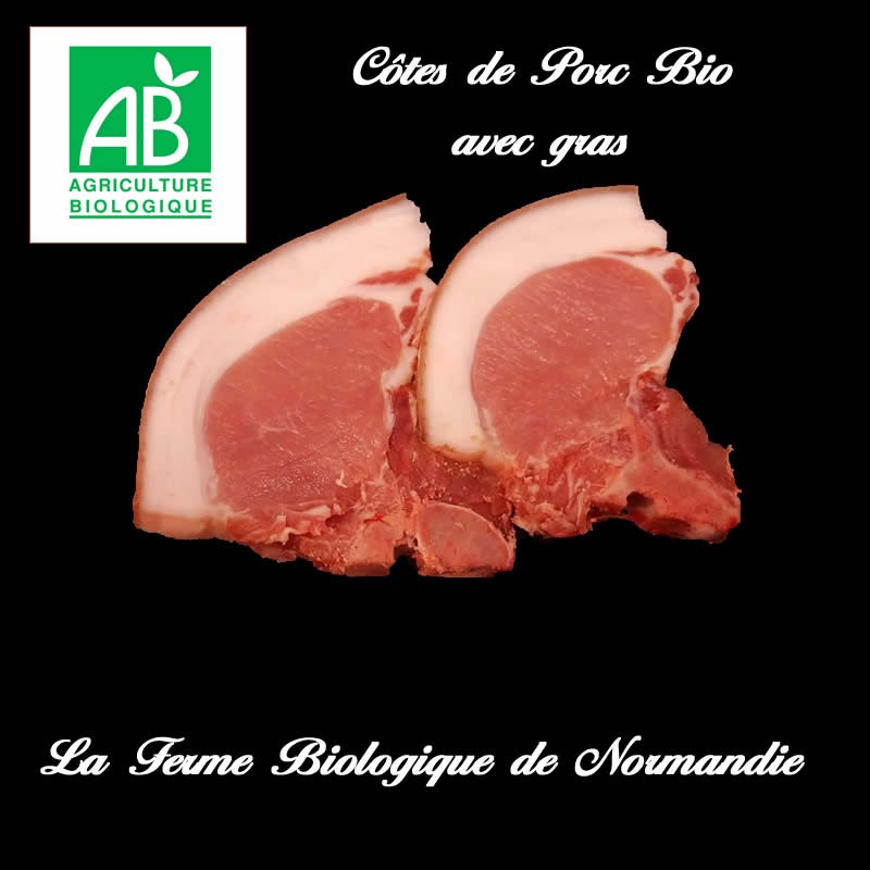 cotes de porc fermier bio avec gras