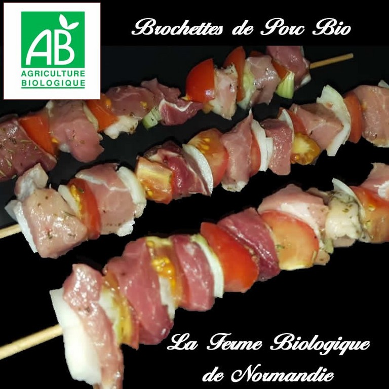 Brochettes de porc bio