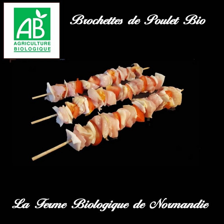 Brochettes de poulet bio