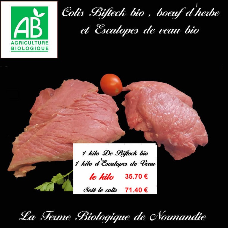 Colis bifteck escalopes de veau bio