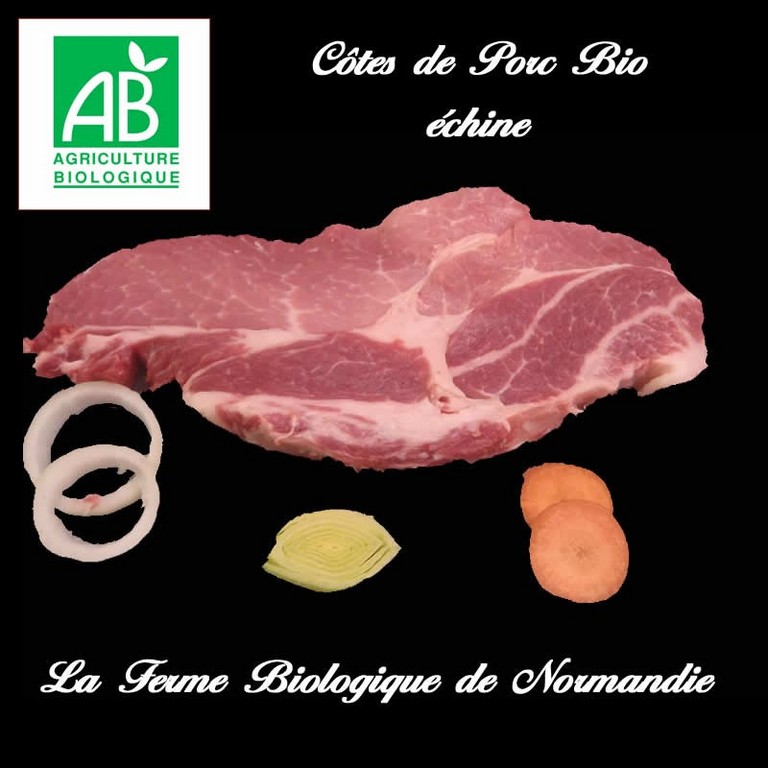 Entrecotes de porc fermier bio échine Entrecotes de porc bio échine 500g