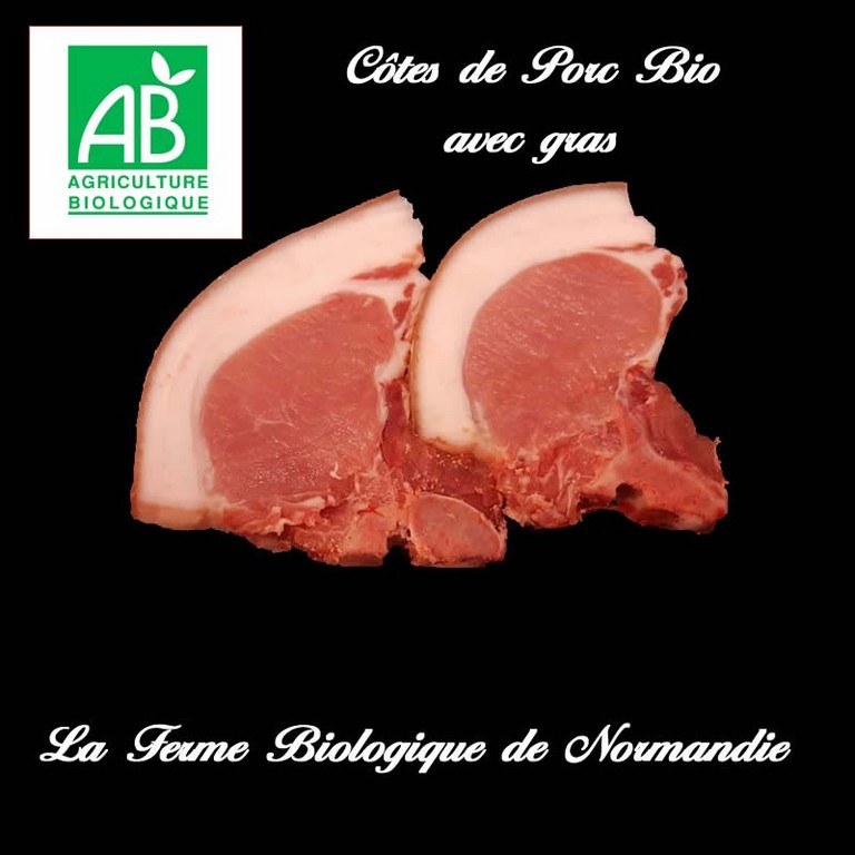 Cotes de porc fermier bio avec gras