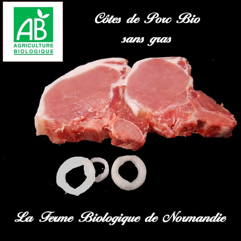 Cotes de porc fermier bio 500g