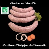 Saucisses de porc fermier bio Saucisses de porc bio 500g